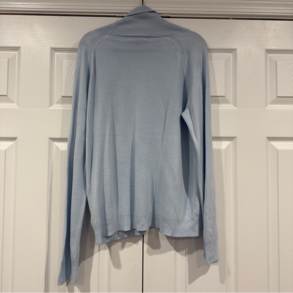 Karen Scott Turtleneck Sweater Light Blue Women Size XXL Acrylic Long Sleeves - Picture 6 of 12